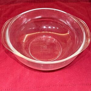 Vintage Pyrex Clear Glass MCM Mixing Bowl Casserole Dish #024 2 Qt 1950s-70s